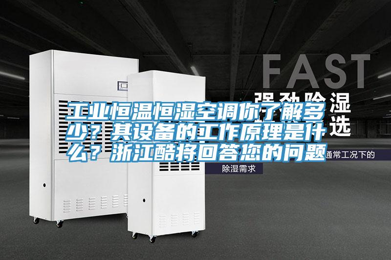 工業(yè)恒溫恒濕空調(diào)你了解多少？其設(shè)備的工作原理是什么？浙江酷將回答您的問題